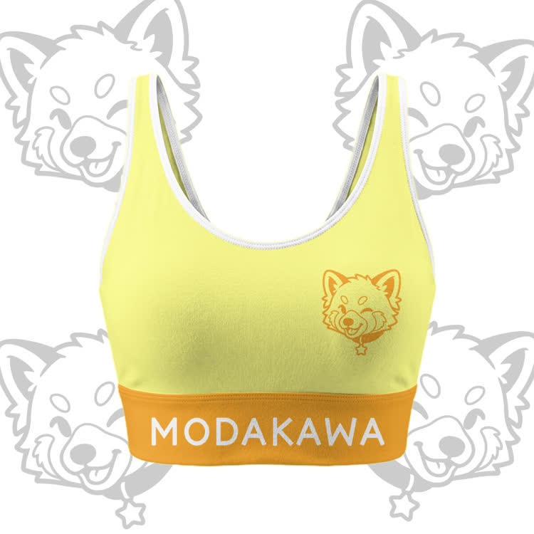 Wink Puppy Grafik Crop Tank Tank Sport Top Shorts Bikini Modakawa passendes Outfit - Yellow Top - 5XL - image 3