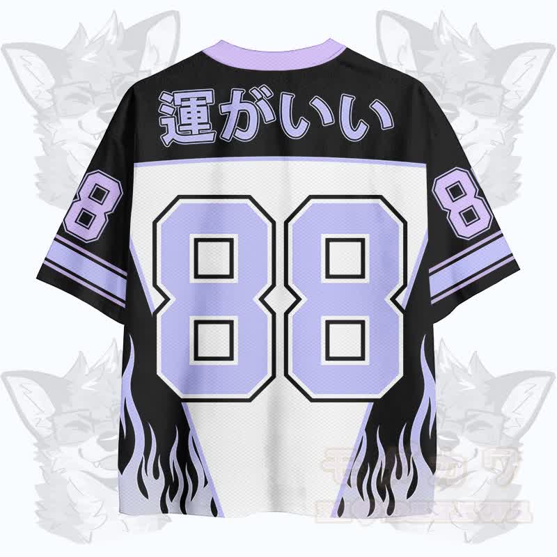 MODAKAWA X atka LUCK OUT Brille Fuchs Nummer Grafik Vintage Mesh Jersey T-Shirt - image 3