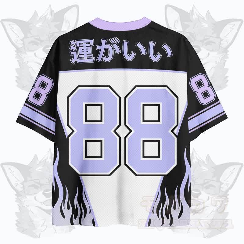 MODAKAWA X atka LUCK OUT Brille Fuchs Nummer Grafik Vintage Mesh Jersey T-Shirt - image 3