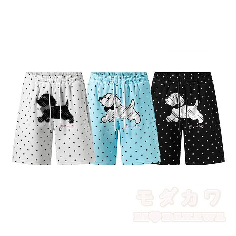 Hochwertige, strapazierfähige Shorts mit Press Star Puppy-Stickerei und Kordelzug - image 8