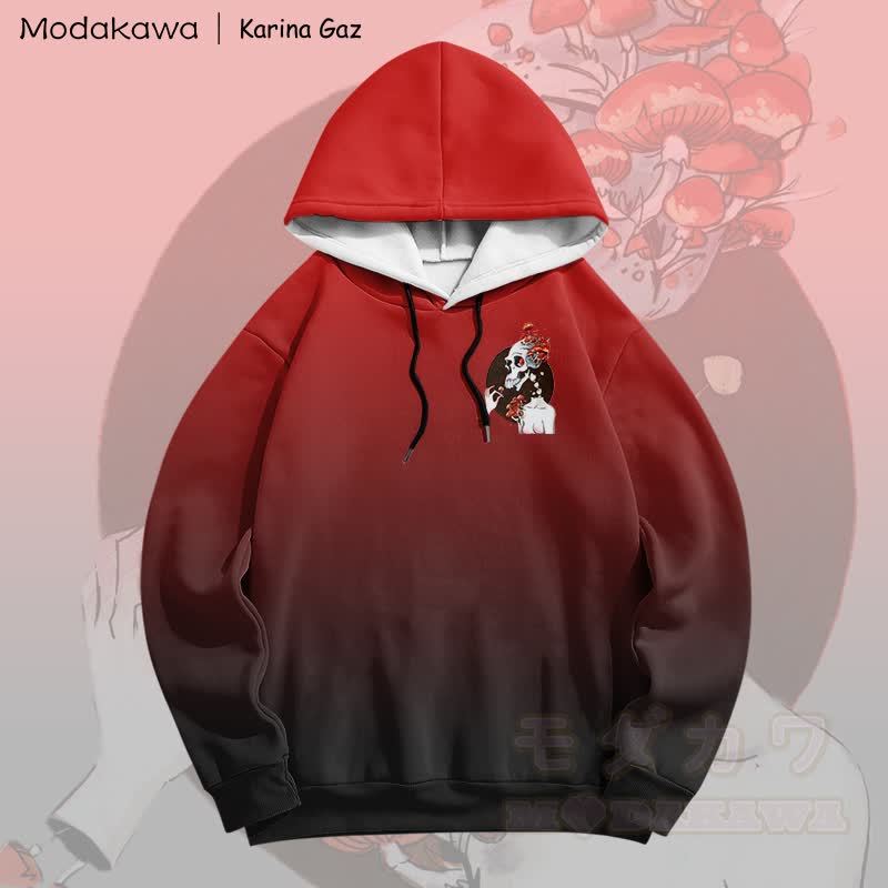 MODAKAWA X Karina Gaz Skull Graphic Gradient Pullover Hoodie - image 3