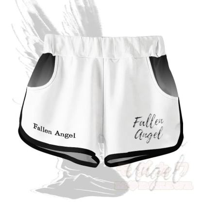 FALLEN ANGEL Grafik-Farbverlauf T-Shirt Shorts Modakawa passendes Outfit - Weiße Shorts - 5XL - image 7