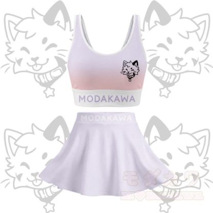 MODAKAWA X popipeko Kitty Graphic Crop Tank Sport Top Skirt Matching Outfit - Lila Set - 2XL - image 13