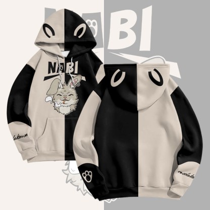 MODAKAWA NABI Pullover-Hoodie mit Allover-Print und Raucherhasen-Grafik - Camel - 8XL - image 3