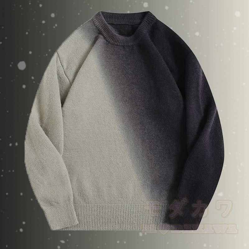 Zweiteiler: Strickpullover mit Farbverlauf und Cordhose - Schwarzer Pullover - 2XL - image 8