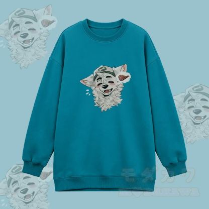  MODAKAWA X atka Fox Graphic Oversized Crewneck Sweatshirt - Blau - 3XL - image 3