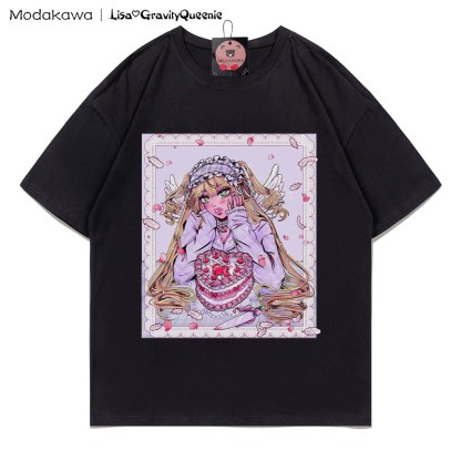 T-Shirt mit Herzkuchen-Engel-Grafik - Black - 5XL - image 5