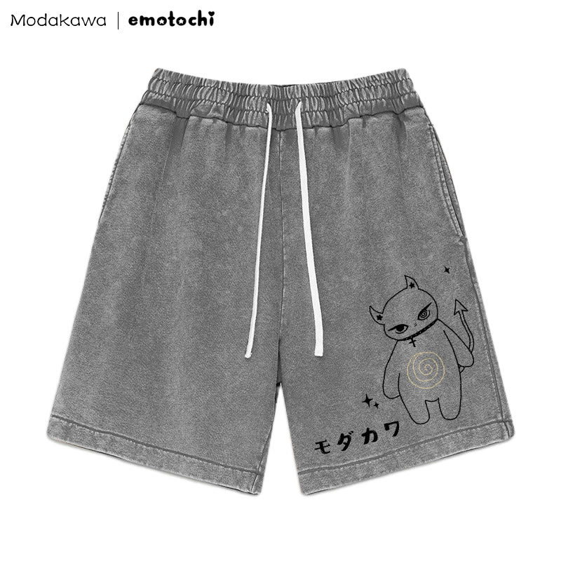 MODAKAWA X emotochi – Shorts mit „Demon Kitty“-Grafik im Vintage-Look - Grau - 3XL - image 3