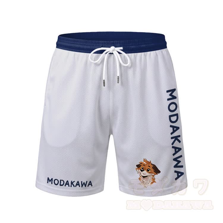 MODAKAWA X atka Fox Graphic Herren-Sport-T-Shirt mit Kordelzug und passender Shorts - Weiße Shorts - 5XL - image 10