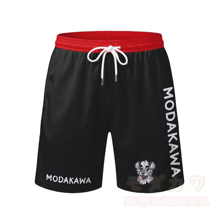 MODAKAWA X atka Tiger Graphic Herren-Sport-T-Shirt mit Kordelzug und passender Shorts - Rote Shorts - 5XL - image 7