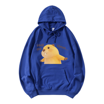 HUG ME Capybara Grafik Modakawa Loose Baumwoll-Mischgewebe-Hoodie - Blue - 5XL - image 7