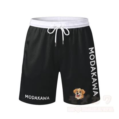 Herren-Sport-T-Shirt mit Welpenmotiv, Shorts mit Kordelzug, passendes Outfit von Modakawa - Schwarze Shorts - 5XL - image 7