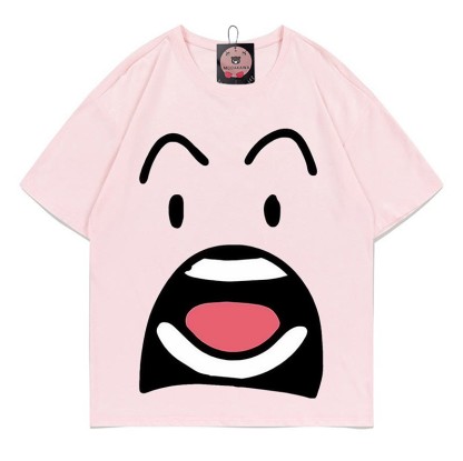 Modakawa T-Shirt mit Aufdruck eines schockierten Gesichts - Pink - 5XL - image 4
