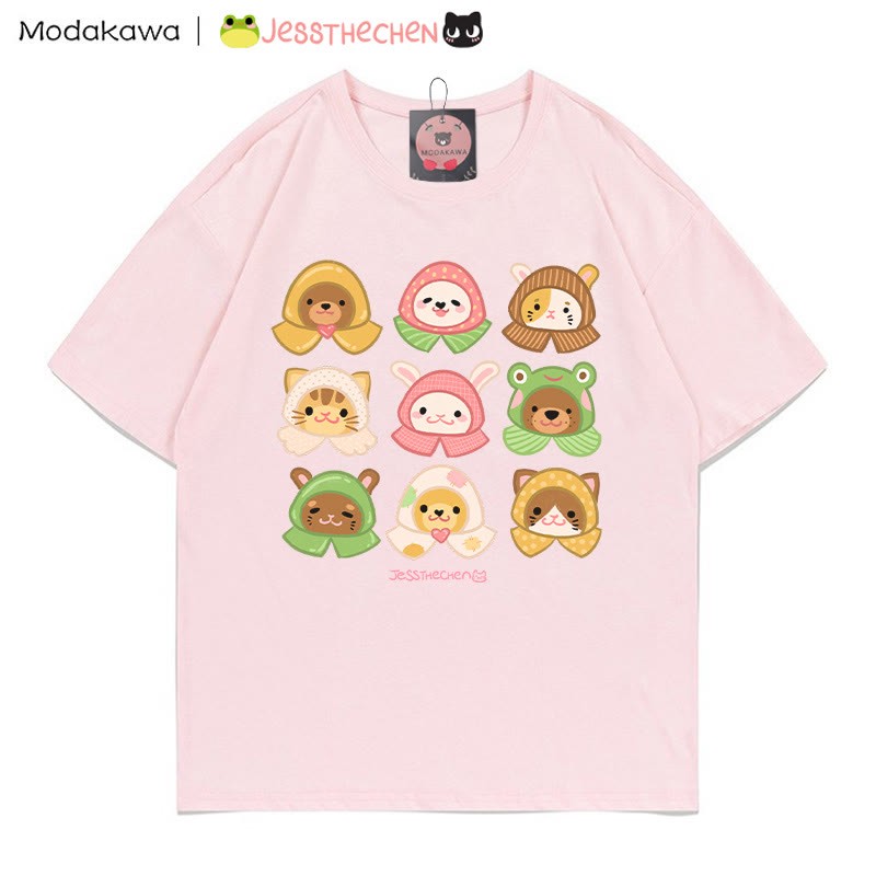 MODAKAWA X jessthechen T-Shirt mit Tiermotiven - Pink - 5XL - image 5