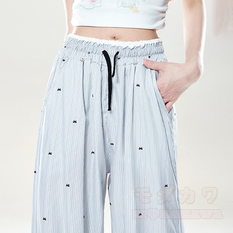 Zweiteiliges Set: Sternenmuster-Top mit schulterfreiem Spitzeneinsatz, gepunktete Hose mit weitem Bein und passendem Spitzentop mit Polka-Dot-Print, schulterfreiem Top und gepunkteter Hose mit weitem Bein - image 12