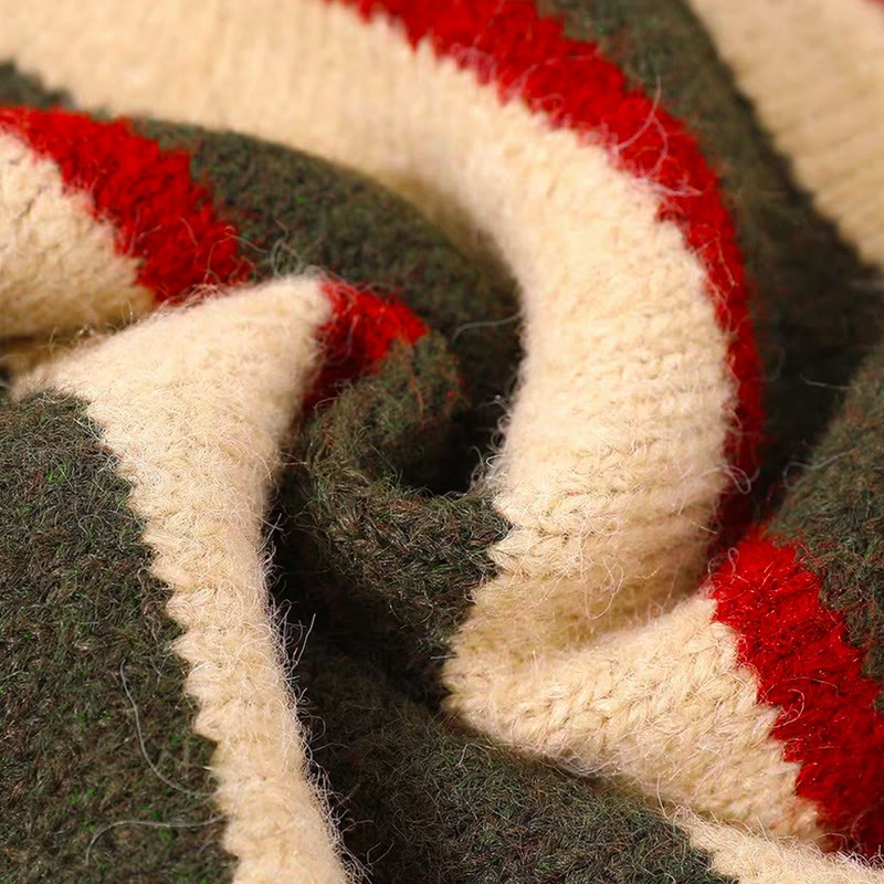 Gestreifter Strickpullover, karierte Hose, passendes Outfit - image 5