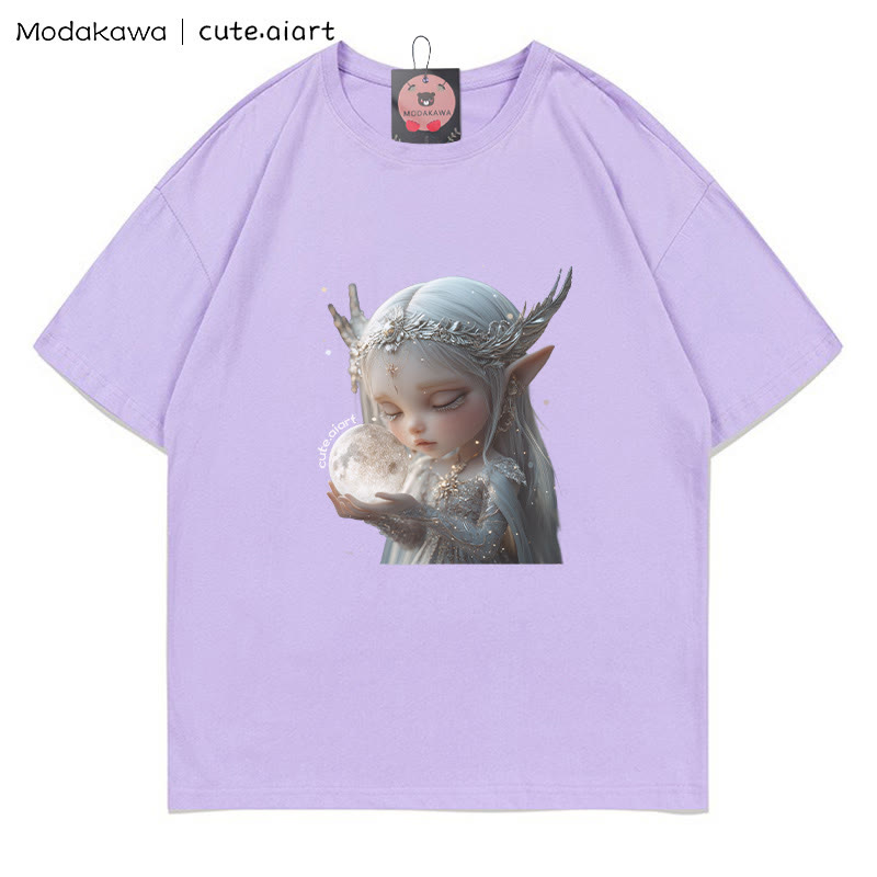 Fairy Girl Grafik-T-Shirt - Purple - 5XL - image 5