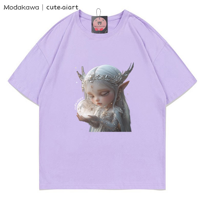 Fairy Girl Grafik-T-Shirt - Purple - 5XL - image 5