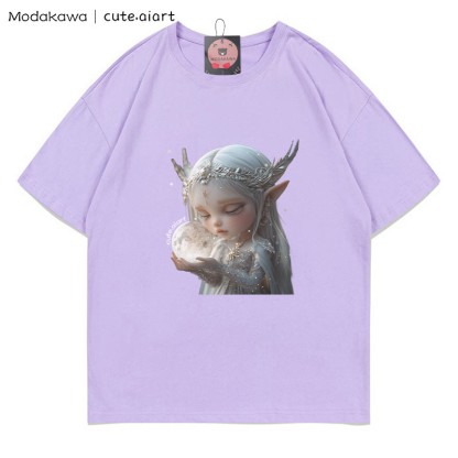 Fairy Girl Grafik-T-Shirt - Purple - 5XL - image 5