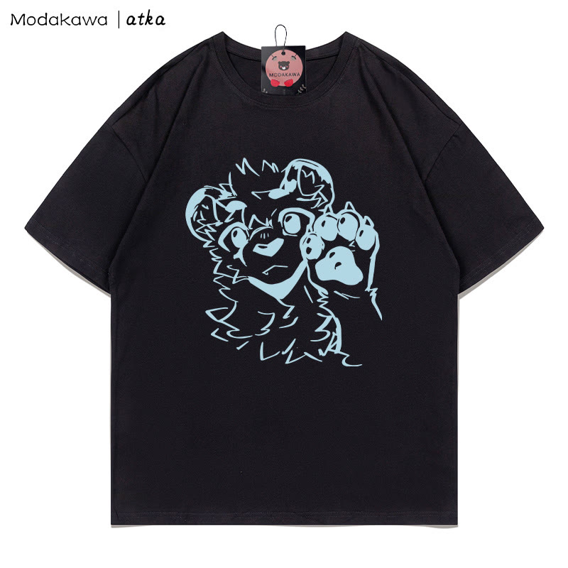 MODAKAWA X atka Tiger Paw Wave Grafik T-Shirt - Black - 5XL - image 3