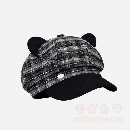 Schwarze Katzenohren-Gothic- Y2K -Baskenmütze - O - M(56-58cm) - image 16