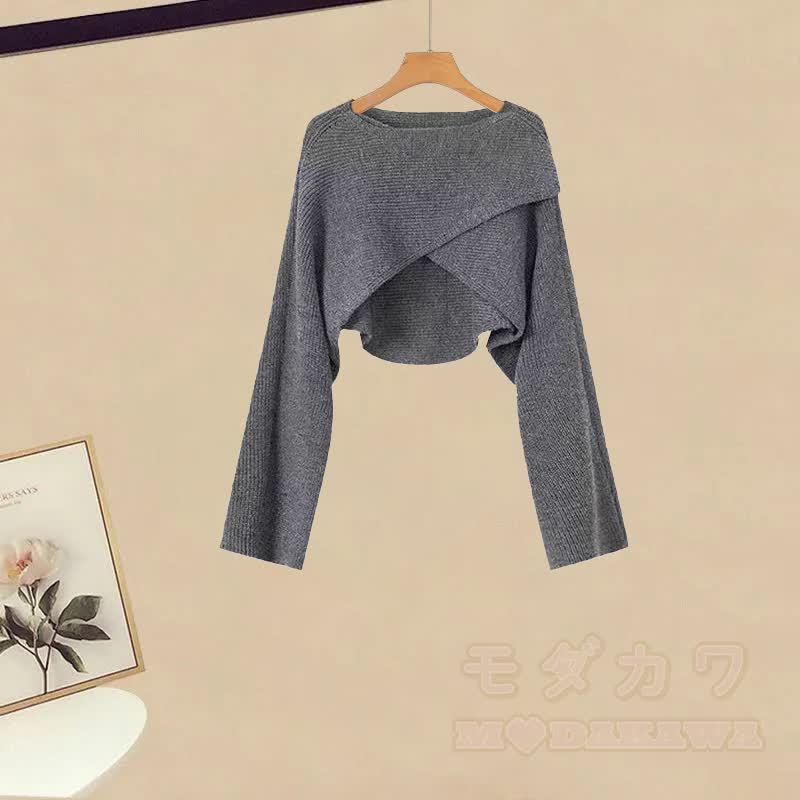 Crop-Top, Strickpullover, Jeans mit Farbverlauf – passendes Outfit - Pullover (Einzeln) - 3XL - image 3