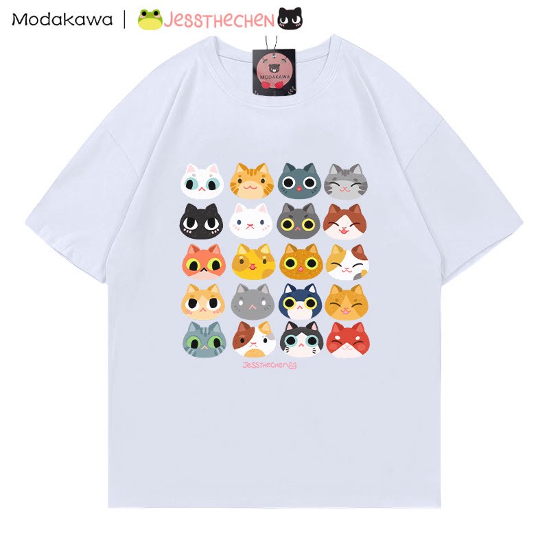 MODAKAWA X jessthechen Kitty Print T-Shirt - White - 5XL - image 5
