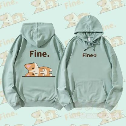 MODAKAWA Fox Lying Flat Graphic Streetwear Pullover Hoodie - Grün - 5XL - image 3