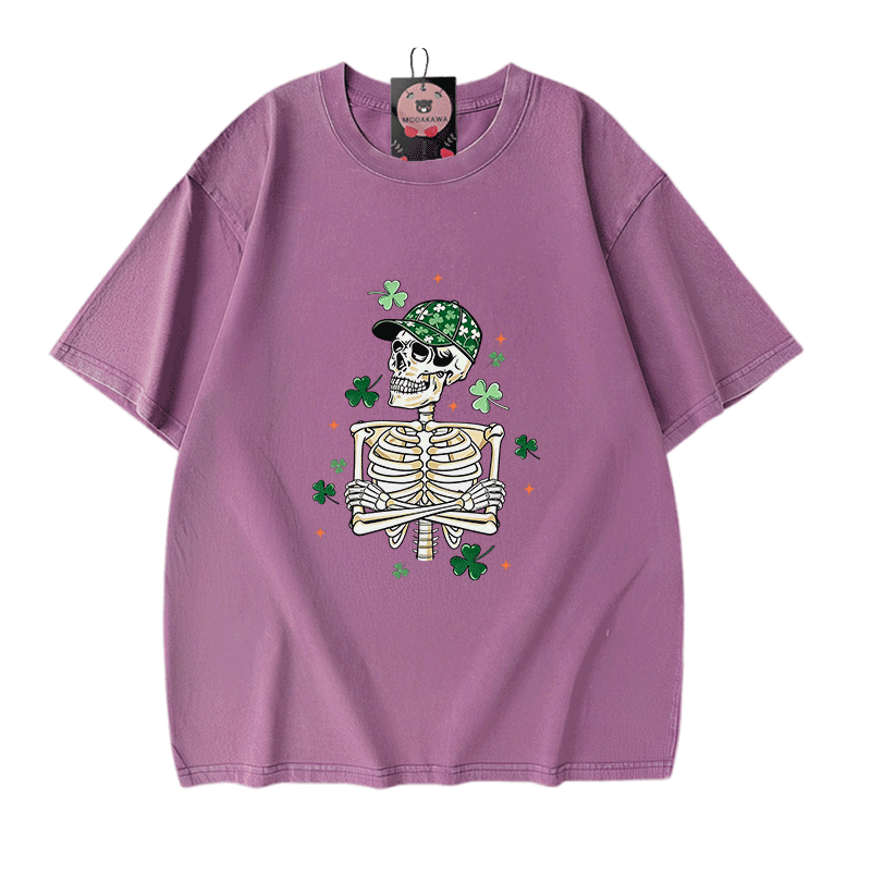 Modakawa Vintage T-Shirt aus 100 % Baumwolle mit St. Patrick's Day-Motiv (gewaschen). - Purple - 5XL - image 6