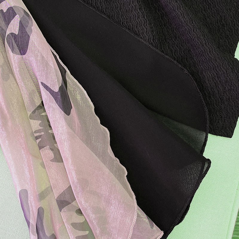 Vintage Schnalle Aushöhlen Top Buchstaben Print Hosenrock - image 8