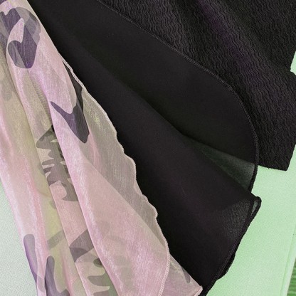 Vintage Schnalle Aushöhlen Top Buchstaben Print Hosenrock - image 8