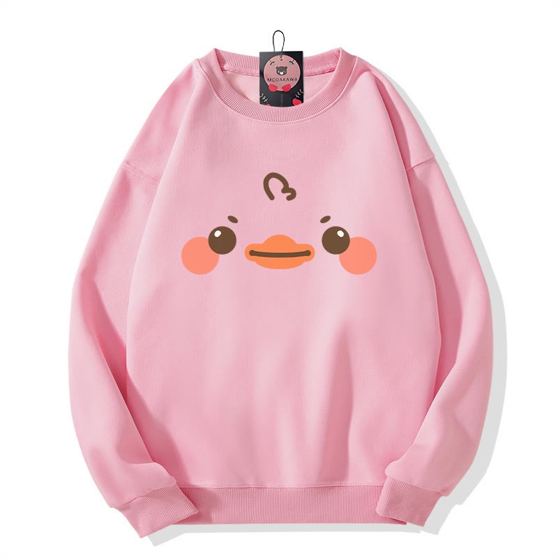 Sweatshirt mit Entenprint und Rundhalsausschnitt - Pink - 5XL - image 3