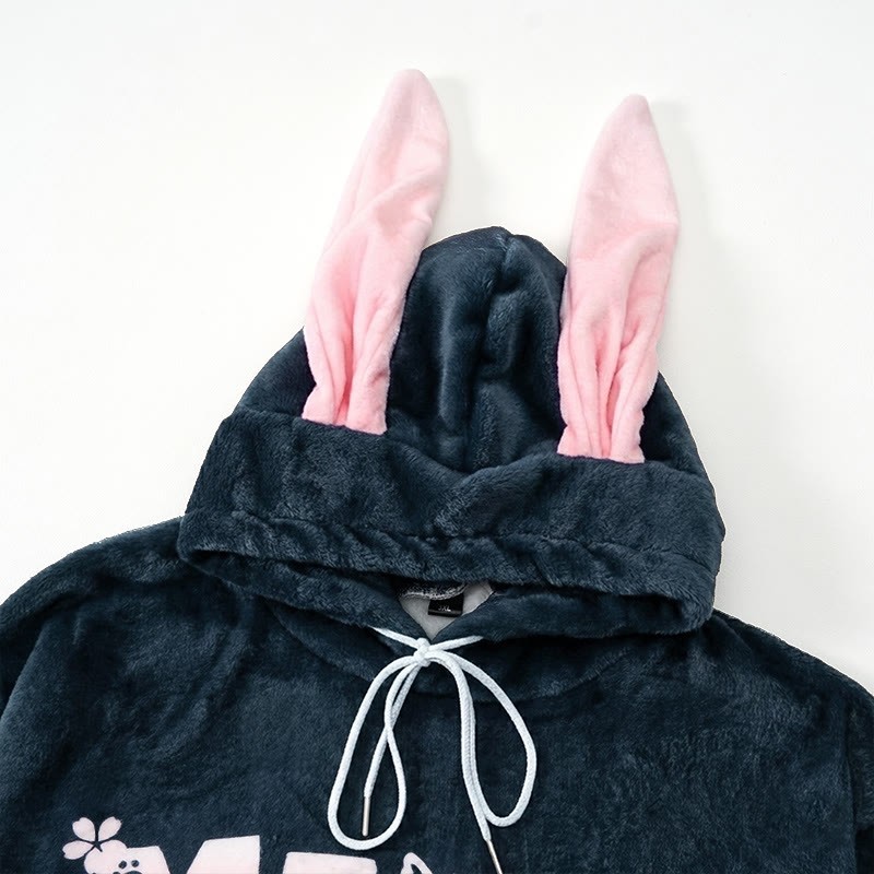 MODAKAWA MEOW Sakura Katzen-Plüschhoodie mit Hasenohren - image 5