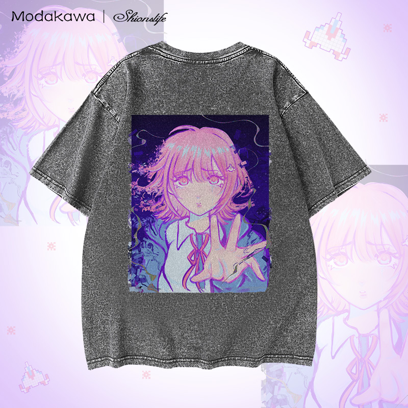 MODAKAWA X Shionslife Game Over Vintage Washed 100% Cotton T-Shirt - Grey - 5XL - image 4