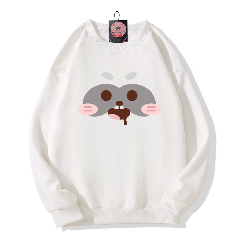 Sweatshirt mit Rundhalsausschnitt und Rotpanda-Print - White - 5XL - image 4