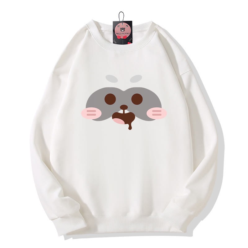 Sweatshirt mit Rundhalsausschnitt und Rotpanda-Print - White - 5XL - image 4