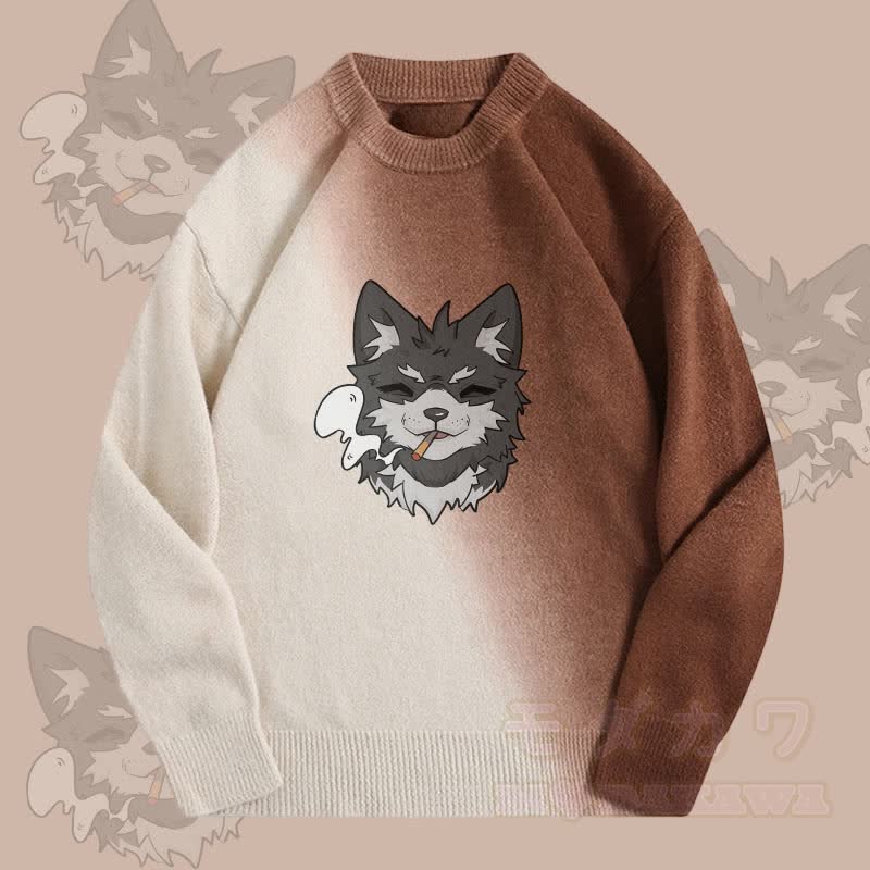 MODAKAWA Koda Smoking Gradient Strickpullover - Braun - 2XL - image 3