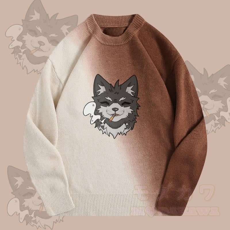 MODAKAWA Koda Smoking Gradient Strickpullover - Braun - 2XL - image 3