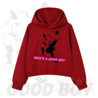 MODAKAWA WHO'S A GOOD BOY Kapuzenpullover mit Ziegenprint - Rot - 3XL - image 10