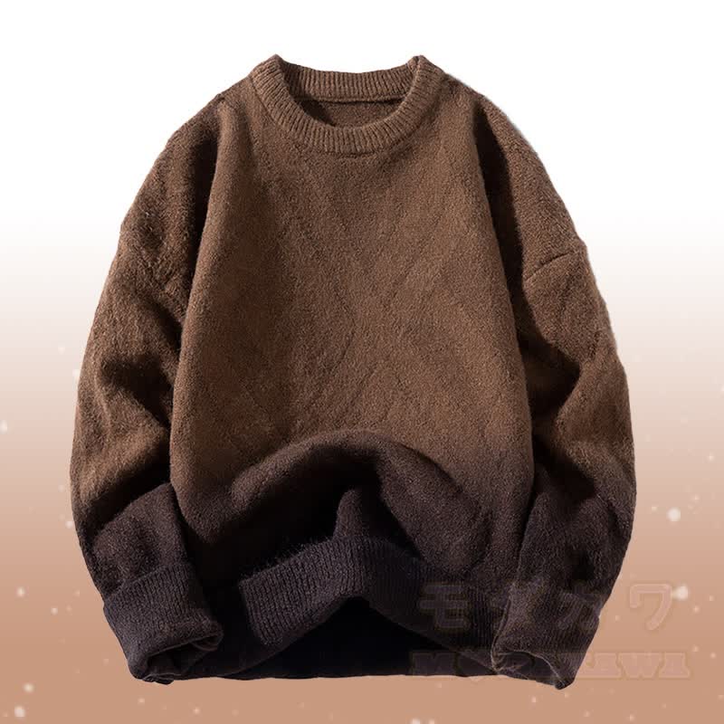 Zweiteiler: Strickpullover mit Farbverlauf und Cordhose - Brauner Pullover - 3XL - image 5