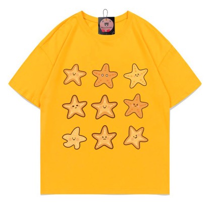 Modakawa T-Shirt mit Seesternmuster - Yellow - 5XL - image 3