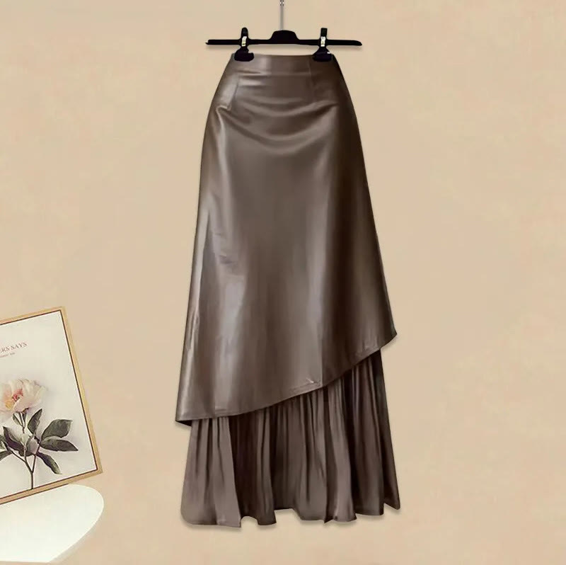 Strickpullover und passender Rock aus PU -Leder - Skirt - XL - image 3