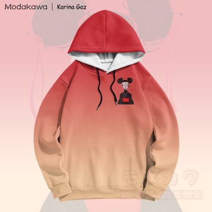 MODAKAWA X Karina Gaz Anime Lady Graphic Gradient Pullover Hoodie - image 4