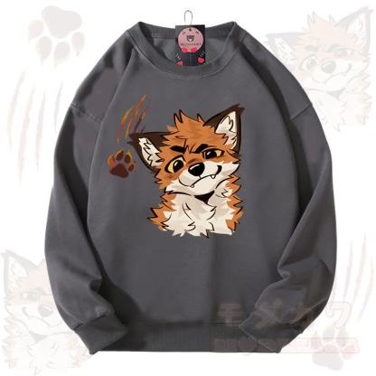 MODAKAWA X atka Fox Graphic Unisex Sweatshirt - Dunkelgrau - 3XL - image 11