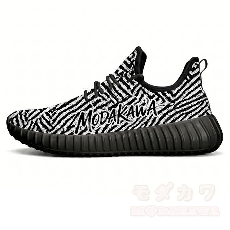 Modakawa Schnürschuhe mit schwarzem und weißem Labyrinthmuster, lässige Sportschuhe - Schwarz - 48 - image 5