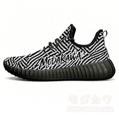 Modakawa Schnürschuhe mit schwarzem und weißem Labyrinthmuster, lässige Sportschuhe - Schwarz - 48 - image 5