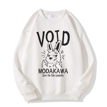 MODAKAWA VOID Unisex-Sweatshirt mit Grumpy-Bunny-Grafik - White - 5XL - image 3