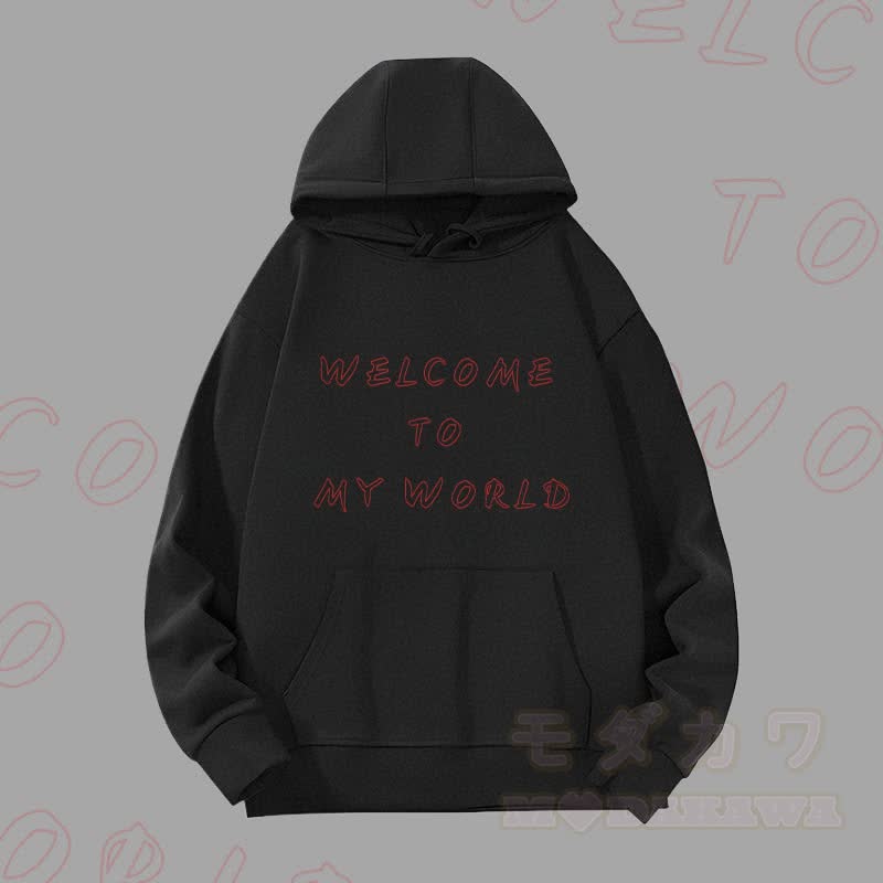 MODAKAWA WILLKOMMEN IN MEINER WELT Grafik-Hoodie (schwer) - Schwarz - 2XL - image 4