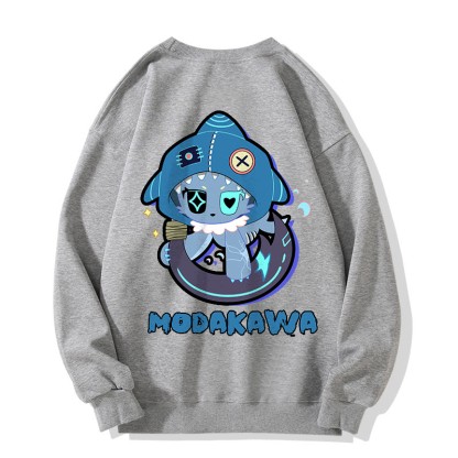 MODAKAWA Verspieltes Hai-Motiv, dunkle Ästhetik, Unisex-Streetwear-Sweatshirt - Grey - 5XL - image 4