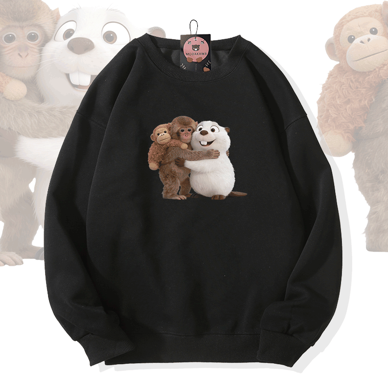 PUNCH Monkey Kugelfisch Grafik Modakawa Sweatshirt - Black - 5XL - image 3